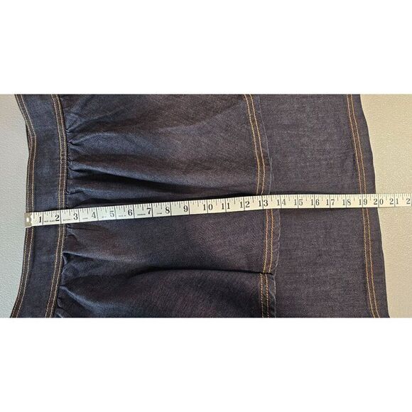 Miss Selfridge Womens 12 Tiered Ruffle Pencil Denim Mini Skirt - Picture 6 of 10